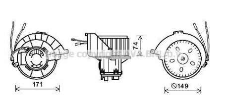 Вентилятор обігрівача салону Opel Astra G AC+ AVA - (1845002, 1845059, 1845099) AVA COOLING OL8627