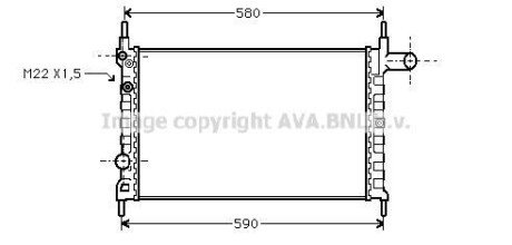 Радіатор охолодження KAD E/COMB A 13/14/16 90- (Ava) - (1300099, 1302057, 90351829) AVA COOLING OLA2150
