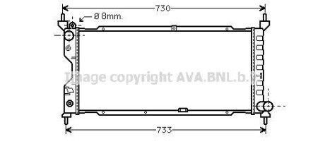 Ava радіатор охолодження combo, corsa b 1.5/1.7d 94- - AVA COOLING OLA2185