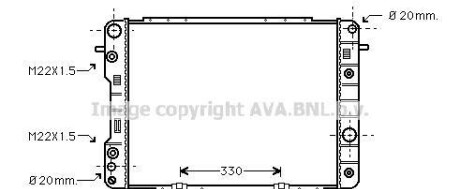 Радиатор, охлаждение двигателя - AVA COOLING OLA2199