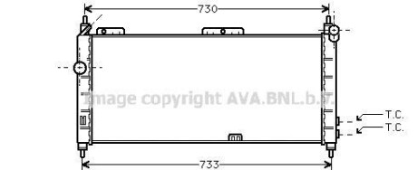 Радиатор, охлаждение двигателя - (1300152, 52459323) AVA COOLING OLA2203