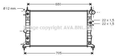 Радиатор охлаждения двигателя Opel Vectra B (96-02) AT AVA - (1300160, 1300180, 1300182) AVA COOLING OLA2220