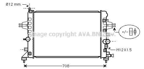 Радиатор охлаждения двигателя Opel Astra H 1,6-1,8i MT AC+/- AVA - (1300266, 13145211) AVA COOLING OLA2363