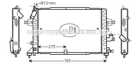 Радиатор охлаждения двигателя Opel Astra H 1,3d 1,7d 1,9d / Zafira B 1,7d 1,9d AVA - AVA COOLING OLA2364