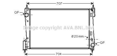 Радіатор охолодження CORSA D 13CDTi MT 06-(AVA) - (55703926, 51840476, 55703927) AVA COOLING OLA2423