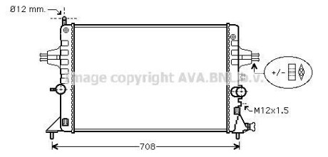 Радиатор охлаждения двигателя Opel Astra G H Zarifa A 1,6i - (93179909, 1300270) AVA COOLING OLA2440