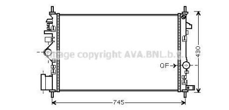 Радиатор, охлаждение двигателя - ((1300291, 13241725)) AVA COOLING OLA2474