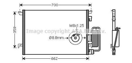 Радіатор кондиціонера Opel Vectra C 02>08 AVA - (71746356, 13101839, 1850076) AVA COOLING OLA5333D