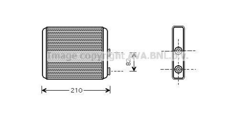 Радиатор отопителя салона Opel Meriva 04>10 - AVA COOLING OLA6353