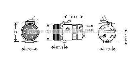 Компрессор, кондиционер - (1134152, 1139040, 1139041) AVA COOLING OLAK139