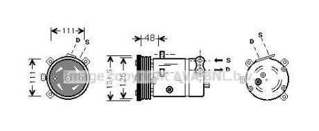 Компрессор, кондиционер - (01131909, 1131909, 1135019) AVA COOLING OLAK280