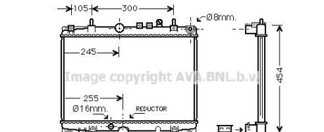 Радиатор, охлаждение двигателя - AVA COOLING PE2235
