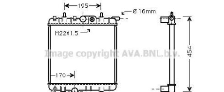 Радиатор, охлаждение двигателя - (133037, 1330B7) AVA COOLING PE2243