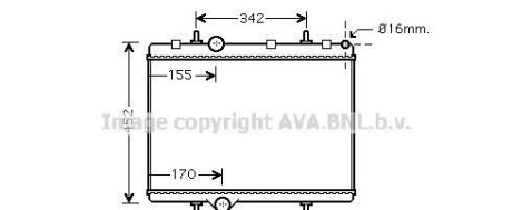Радиатор, охлаждение двигателя - AVA COOLING PE2281