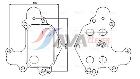 Ava citroen оливний радіатор (без корпуса) berlingo 1.2 16-, c3 aircross ii 1.2 17-, c4 iii 1.2 20-, ds3 1.2 14-, opel, peugeot - ((9839253380, 9815697880, 9807656980, 3553445)) AVA COOLING PE3434