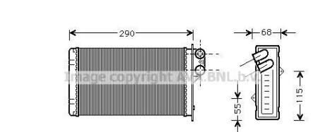Теплообменник, отопление салона - (644858, 644874) AVA COOLING PE6100