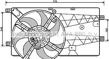 Вентилятор, охлаждение двигателя - AVA COOLING PE7548