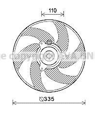 Вентилятор, охлаждение двигателя - ((1250F0, 125474)) AVA COOLING PE7552