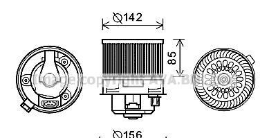 Вентилятор отопителя салона Citroen C4 (10-)/Peugeot 308 (08-14) AVA - AVA COOLING PE8371
