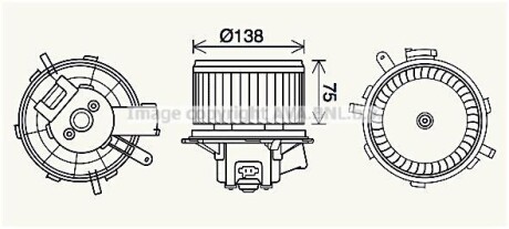 Вентилятор отопителя салона PSA Jumper Boxer 06> manual AC AVA - (6441Y2, 6441Y1, 77364090) AVA COOLING PE8406