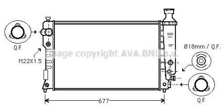 Радіатор охолодження двигуна PE 405 14/6/8/20 MT 92-96 (Ava) - AVA COOLING PEA2125