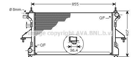 Радиатор, охлаждение двигателя - (1366650080, 1330Q3, 1342588080) AVA COOLING PEA2304