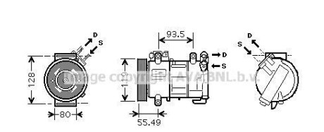 Компресор кондицiонера - (1606467480, 1608325980, 6453WF) AVA COOLING PEAK315