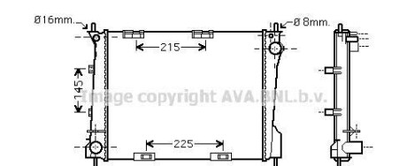 Радиатор охлаждения двигателя Renault Clio (05-14), Modus (04-13) AVA - AVA COOLING RT2371