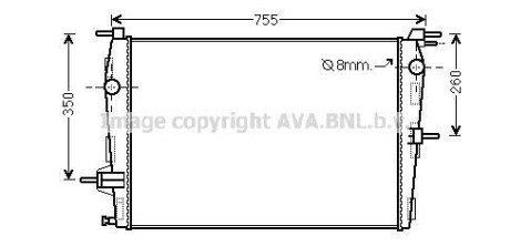 Радіатор, Система охолодження двигуна - (214100067R) AVA COOLING RT2458