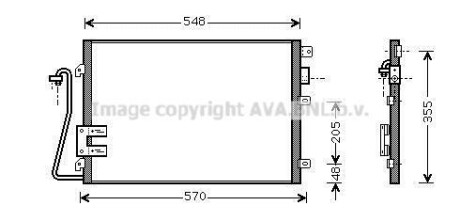 Конденсатор кондиціонера RENAULT (AVA) - (6001550660, 8200090213, 8200241088) AVA COOLING RT5376D