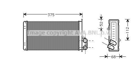 Теплообменник, отопление салона - (7701205584) AVA COOLING RT6226