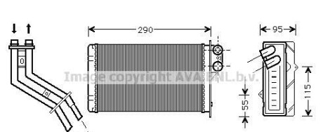 Теплообменник, отопление салона - (7701204992, 7701205450) AVA COOLING RT6227