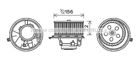 Вентилятор обігрівача салону Renault Laguna II AC+/- AVA - AVA COOLING RT8581