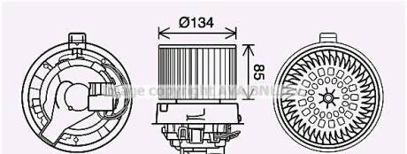 Вентилятор обігрівача салону Renault Logan (12-), Sandero (12-) AVA - (272101170R) AVA COOLING RT8635