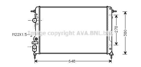 Радіатор охолодження двигуна Renault Megane I (96-02) MT/AT AC+ AVA - (7700425842) AVA COOLING RTA2241