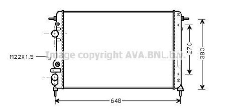 Ava радіатор охолодження megane 1,9 d 98- (585x377x23) - AVA COOLING RTA2266