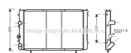 Радиатор, охлаждение двигателя - AVA COOLING RTA2274