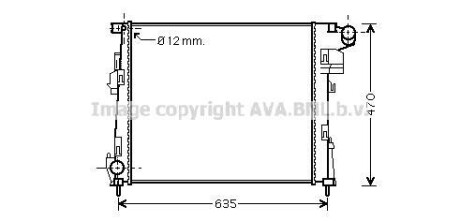 Радіатор, Система охолодження двигуна - (2140000Q0C, 4416948, 8200411166) AVA COOLING RTA2427