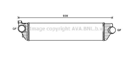 Охолоджувач наддувального повітря - (144960015R, 4420575, 93168279) AVA COOLING RTA4498 (фото 1)