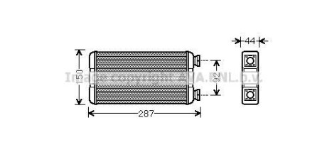 Радіатор обігрівача салону Renault Master II Opel Movano I AVA - (2711500QAF, 4415542, 7701207992) AVA COOLING RTA6457