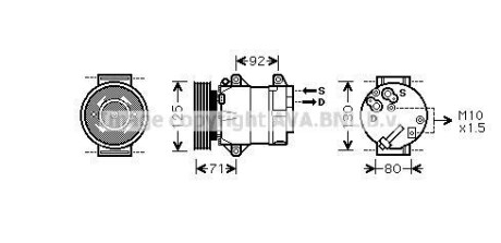 Компрессор, кондиционер - (8200316164, 8200050141) AVA COOLING RTAK103