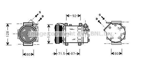 Ava компресор кондиціонера dacia logan (2005)/ renault megane (1996) (ava) - AVA COOLING RTAK281