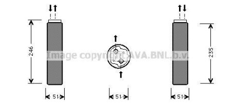 Осушитель кондиционера Renault Logan 1,6i I 04>10 MT/AT AVA - (2764000QAE, 7700836314, 2764000QAC) AVA COOLING RTD094