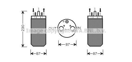 Осушитель кондиционера Renault Trafic Opel Vivaro 10/06> 1.9d, 2.0-2,5d, 2.0i MT/AT AVA - (8200025640) AVA COOLING RTD350