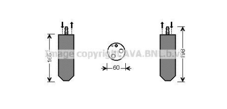 Осушитель кондиционера Renault Duster 1,6i 10> AT, Logan 1,5d 1,6i 07> AVA - (8200071647, 8200052125) AVA COOLING RTD364 (фото 1)