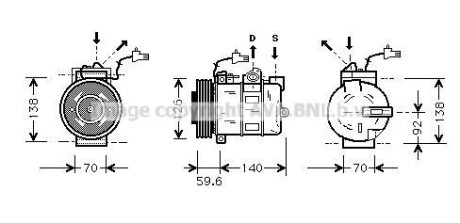 Компресор - (dg9h19d629cg, 4b0260805k, 7l6820803r) AVA COOLING SBAK054