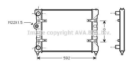 Радиатор, охлаждение двигателя - (6K0121253K, 6K0121253P, 6K0121253) AVA COOLING ST2023