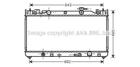 Радиатор охлаждения двигателя Toyota Camry 2,4i 01>06 AT AC+/- AVA - (1640028280) AVA COOLING TO2282