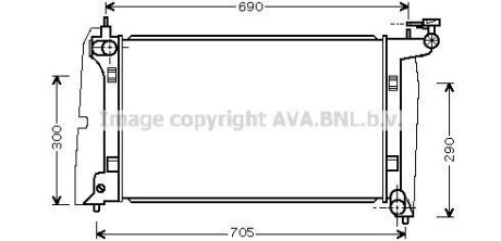 Радиатор охлаждения двигателя Toyota Avensis 03>08 1,6i 1,8i AVA - (164000D210) AVA COOLING TO2302