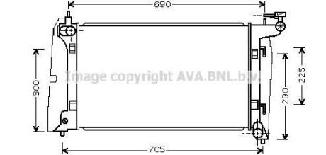 Радіатор охолодження двигуна Toyota Avensis 1,8i AT 03>08 AVA - (164000D220, 16410YZZ07) AVA COOLING TO2323